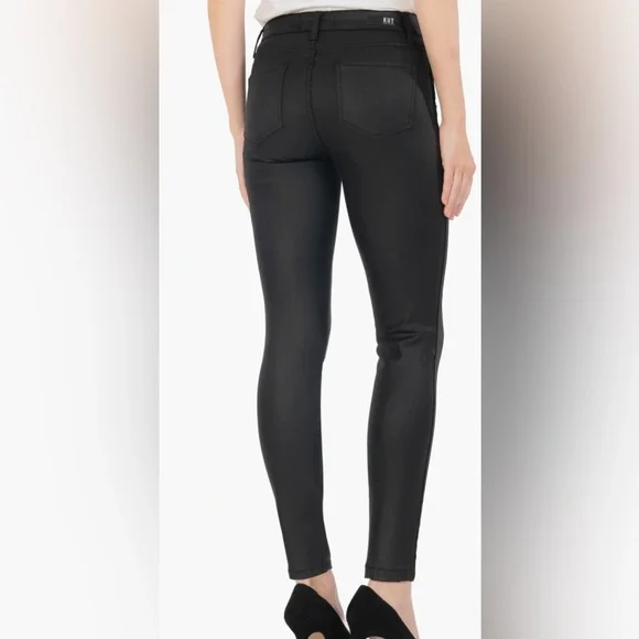 Kut from the Kloth Donna Coated High Waist Ankle Skinny Jeans Size 12 - Picture 2 of 9